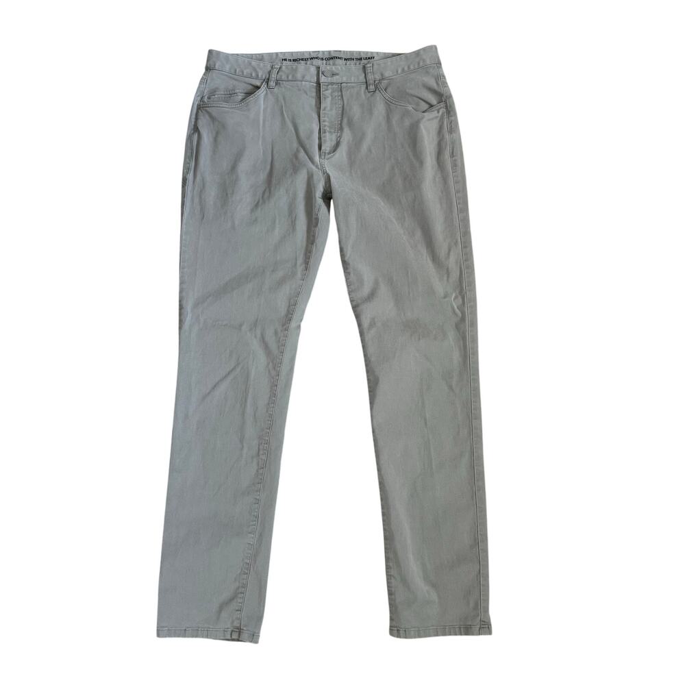 Rhone Everyday Twill 5 Pocket Pants Mens 36 Gray Khakis Straight Stretch 101253